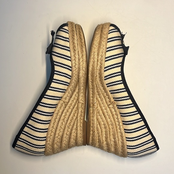 Tory Burch Jackie Striped Peep-Toe Wedge  Women’s Size US 11 B - Picture 9 of 15
